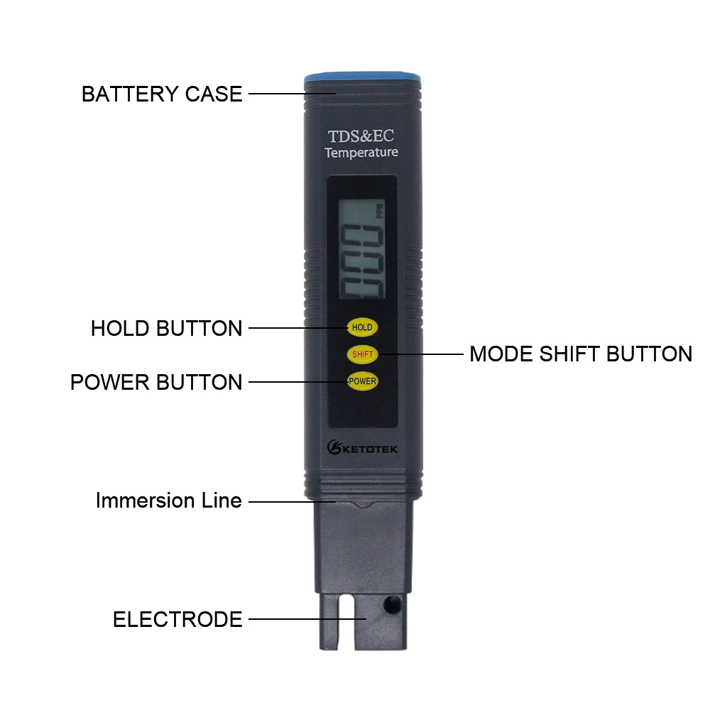 Тип ручки рН метр TDS EC измеритель температуры цифровой ЖК-дисплей инструменты для тестирования воды портативный PPM датчик качества воды