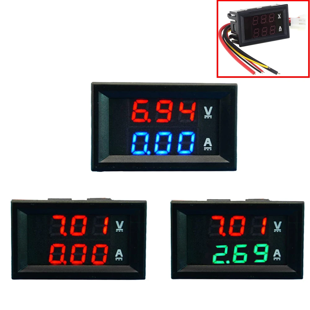 tailors tape measure High Quality DC 100V 10A Voltmeter Ammeter Blue + Red LED Amp Dual Digital Volt Meter Gauge inside caliper