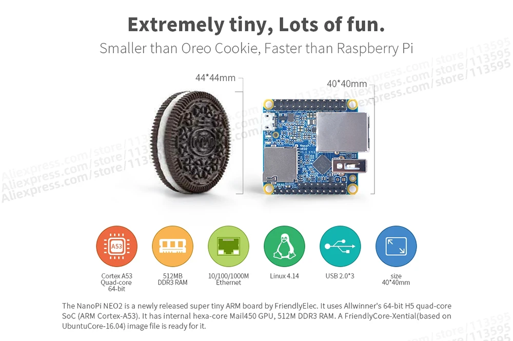 RealQvol FriendlyARM NanoPi NEO2 LTS 64 бит Cortex A53 макетная плата быстрее, чем Raspberry PI Orange Pi