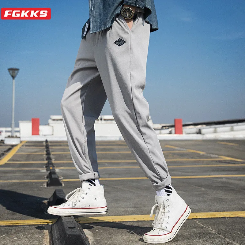 Мужские брюки с принтом FGKKS однотонные в японском стиле простые Молодежные штаны