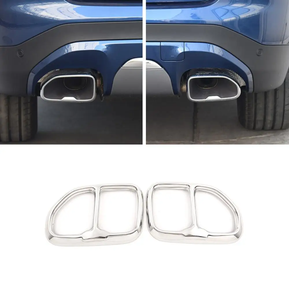 

Глянцевая черная и яркая серебристая 304 нержавеющая сталь для BMW X3 G01 X4 G02 2018-2019 крышка выхлопной трубы автомобиля аксессуары для отделки