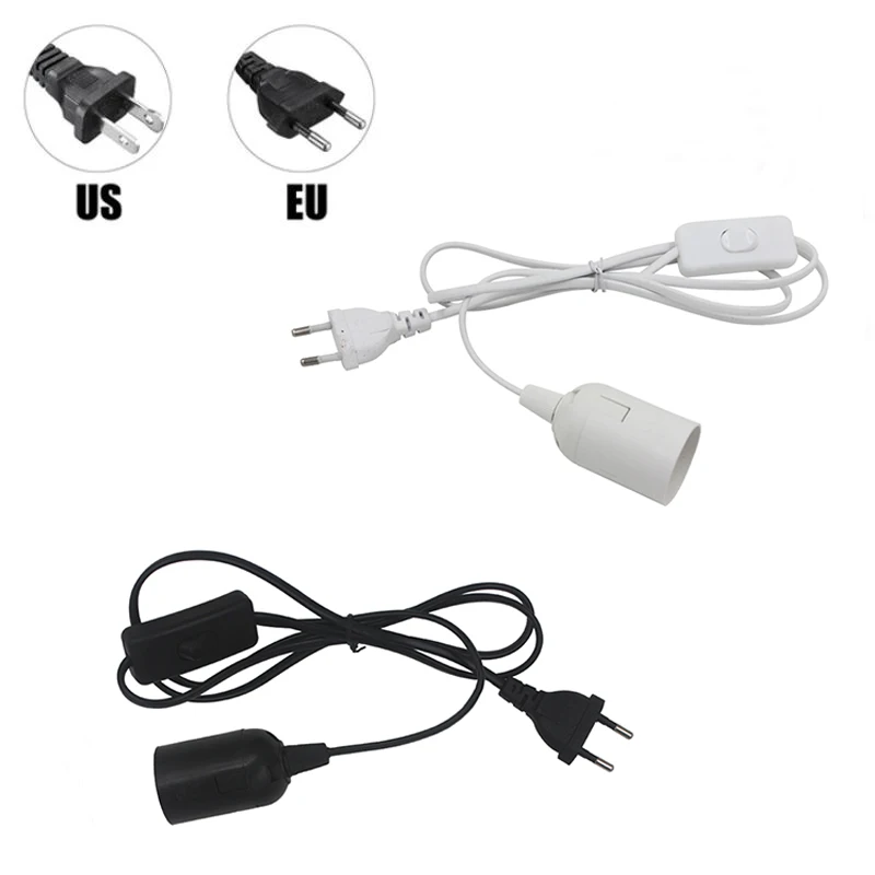 aliexpress.com - EU US Plug 1.8m Power Cord Cables E27 Lamp Base Holder With Switch Wire For Pendant Led Bulbs Fixture Hanglamp Suspension Socket