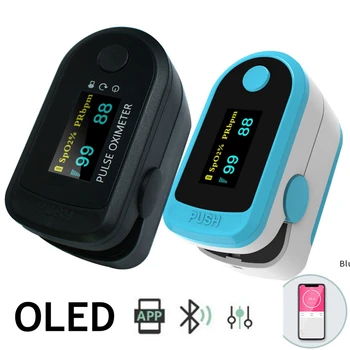 

OLED Finger Oximeter For Android iOS Bluetooth4.0 Fingertip Pulse Oxymeter Oximetro pulso PI PR blood oxygen Saturometro Monitor