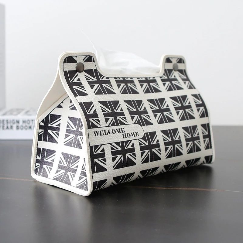 Leather Tissue Box Car Toilet Pumping box Home Living Decoration Table Napkin Holders Papers Dispenser Kitchen Desktop Organizer 5