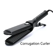 Профессиональный керамический гофрированный утюжок для волос, волнистый гофрированный утюжок, электрические щипцы для завивки, гофрированные широкие пластины, красивый утюжок для волос