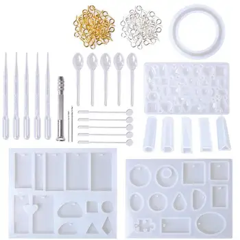 

Casting Molds and Tools Set,Jewelry Molds Include 127Pcs Assorted Styles Silicone Molds,Stirrers,Droppers,Spoons,Hand Twist Dril