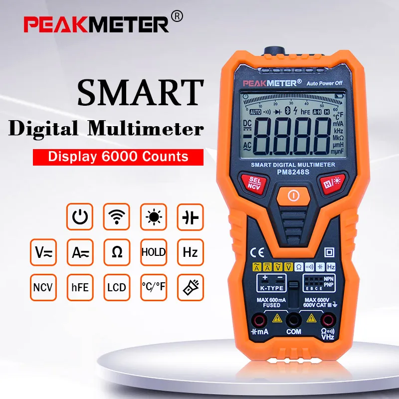Цифровой мультиметр PEAKMETER PM8248S профессиональный вольтметр с автонастройкой