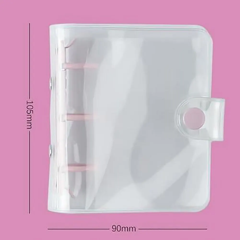 Creative Transparent 3 Ring Mini Loose-leaf Hand Book Student Portable Notebook Ring Binder Kawaii Office Supplies
