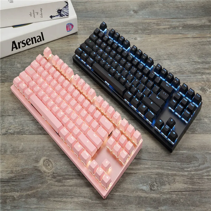 Motospeed GK82 Type-C 2.4G Wireless/Wired Mechanical Gaming Keyboard 87Key Red Switch Rechargeable LED Backlight for PC Laptop