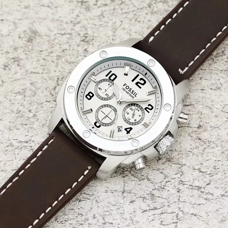 

2019 New Arrival Luxury Brand Fossil Men Watch Leather Chronograph Big Sport Quartz Watch Man Male Clock Relogio Masculino