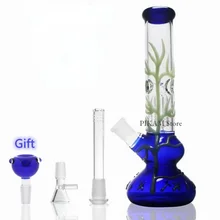 Bouteille de narguilé lumineuse en verre de 25cm, bol bleu, accessoires de Shisha, Tubes avec filtre à entonnoir, cadeaux de décoration pour la maison
