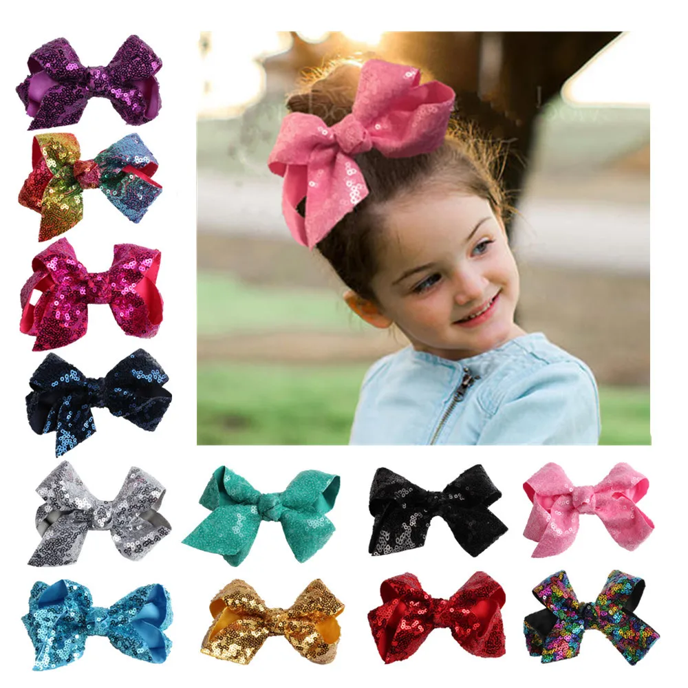 

Children's Jewelry Fashion Sequin Bow Infant Hairpin Princess Birthday Gift Kids Toddler Newborn Baby Girls Headband Photo Prop