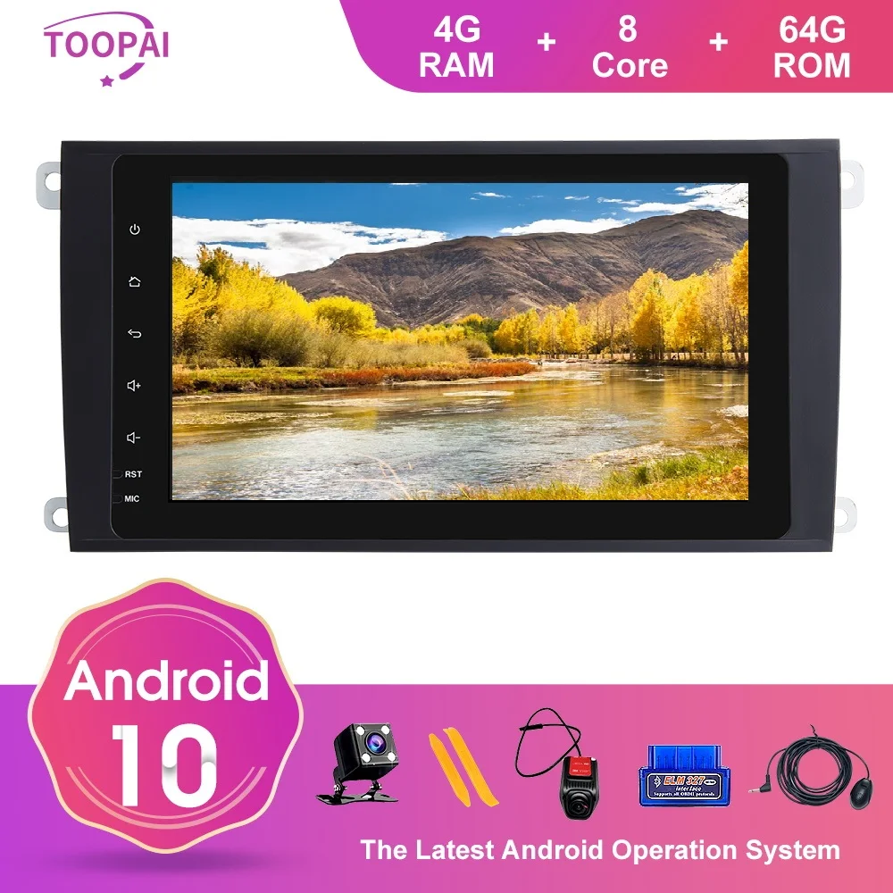 TOOPAI IPS SWC Android 10 для Porsche Cayenne 2003 2010 GPS навигация автомобильный мультимедийный плеер