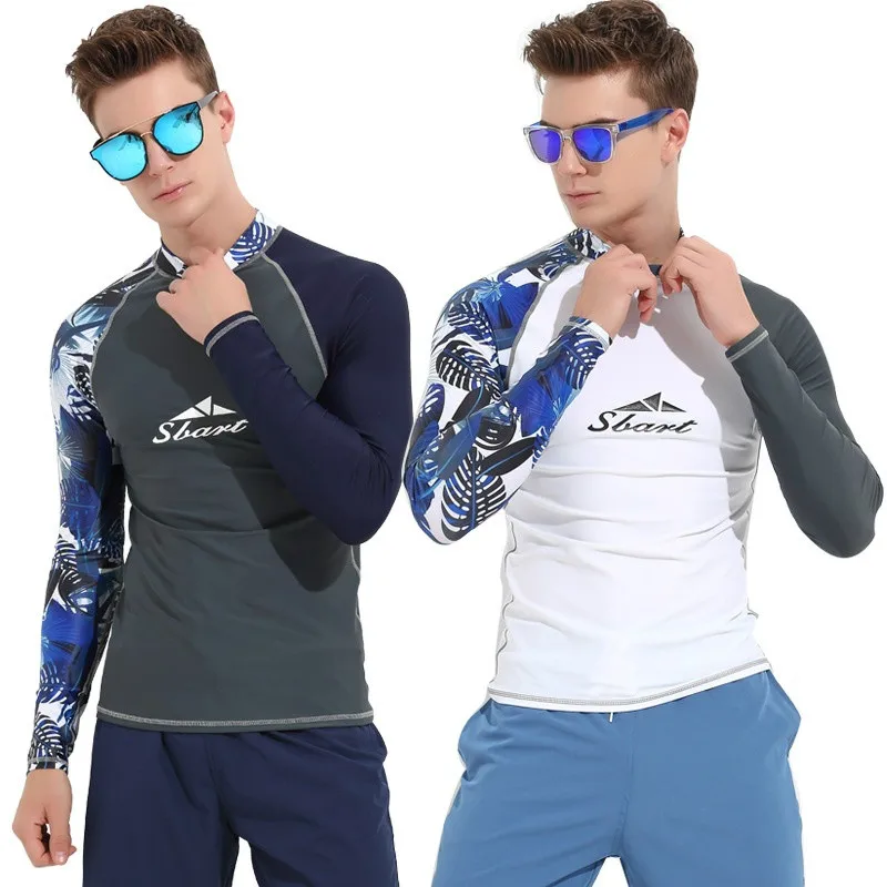 Мужская водоотталкивающая футболка с длинным рукавом и лайкрой|swimming shirt men|mens swim