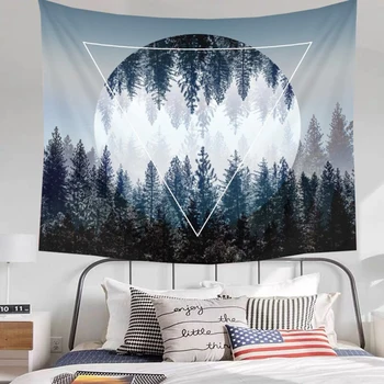 

2020 Beautiful Night Sky Wall Tapestry Home Decorations Wall Hanging Forest Starry Night Tapestries For Living Room Bedroom