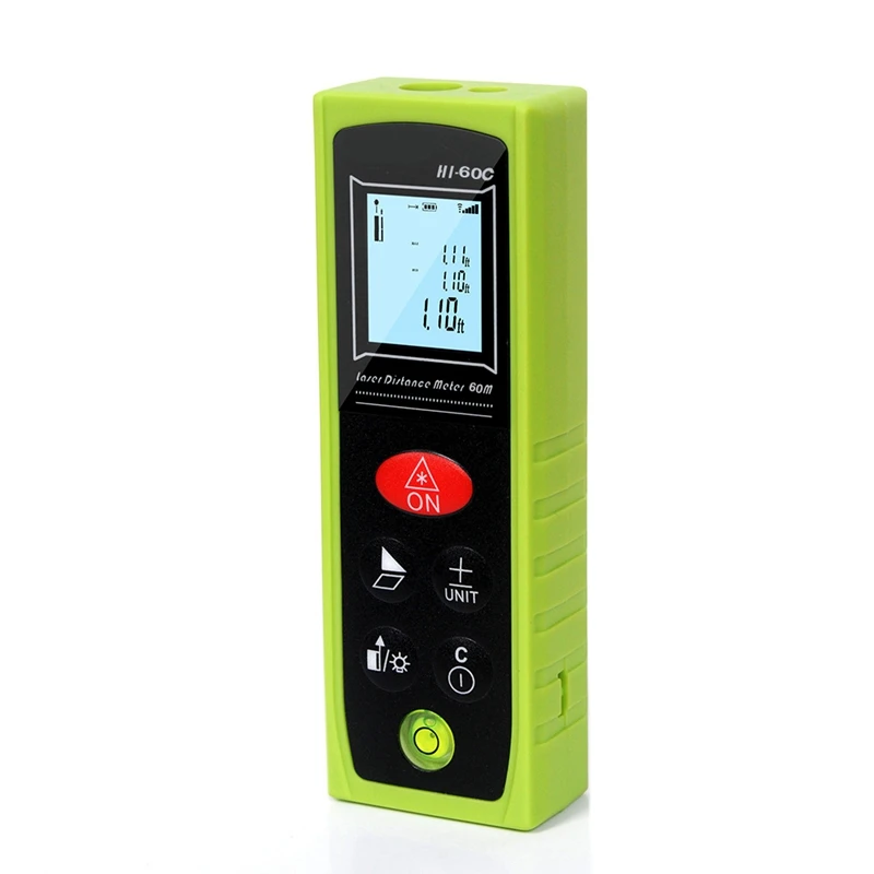 

Handheld Rangefinder Distance Meter 60M Rangefinder Tape Range Finder Ruler Diastimeter Measure Roulette Frosted Green