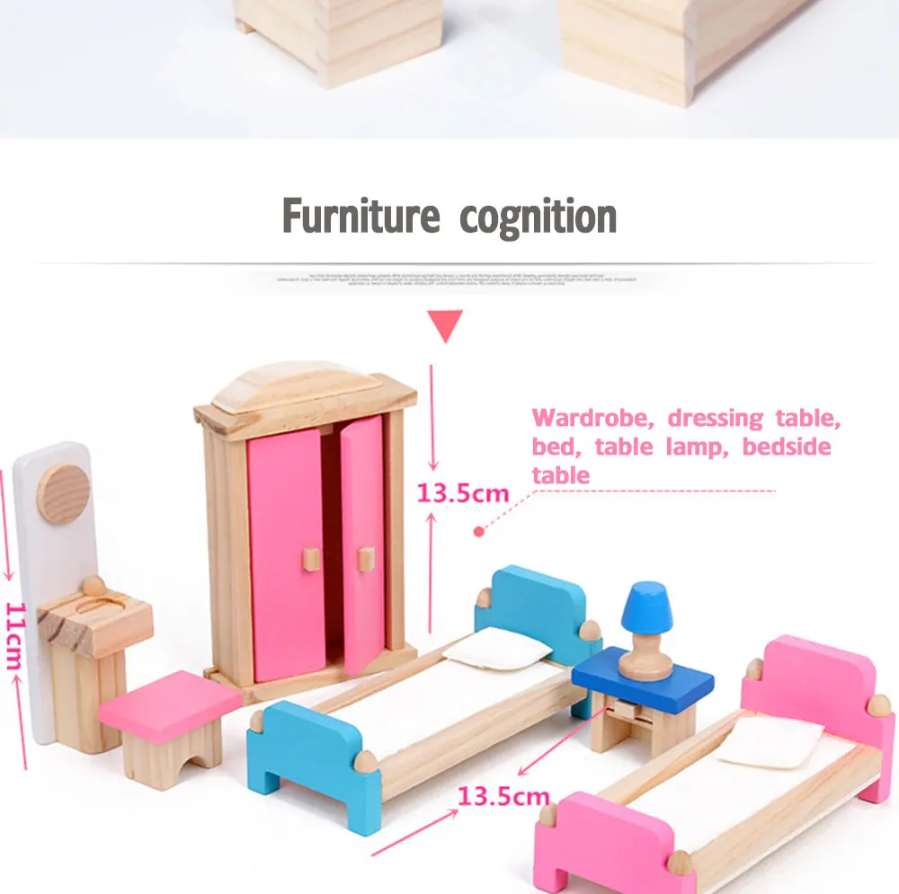 Миниатюрная мебель для кукол дом деревянный кукольный домик мебель Наборы обучающий воображаемый играть детские игрушки дети подарки для девочек