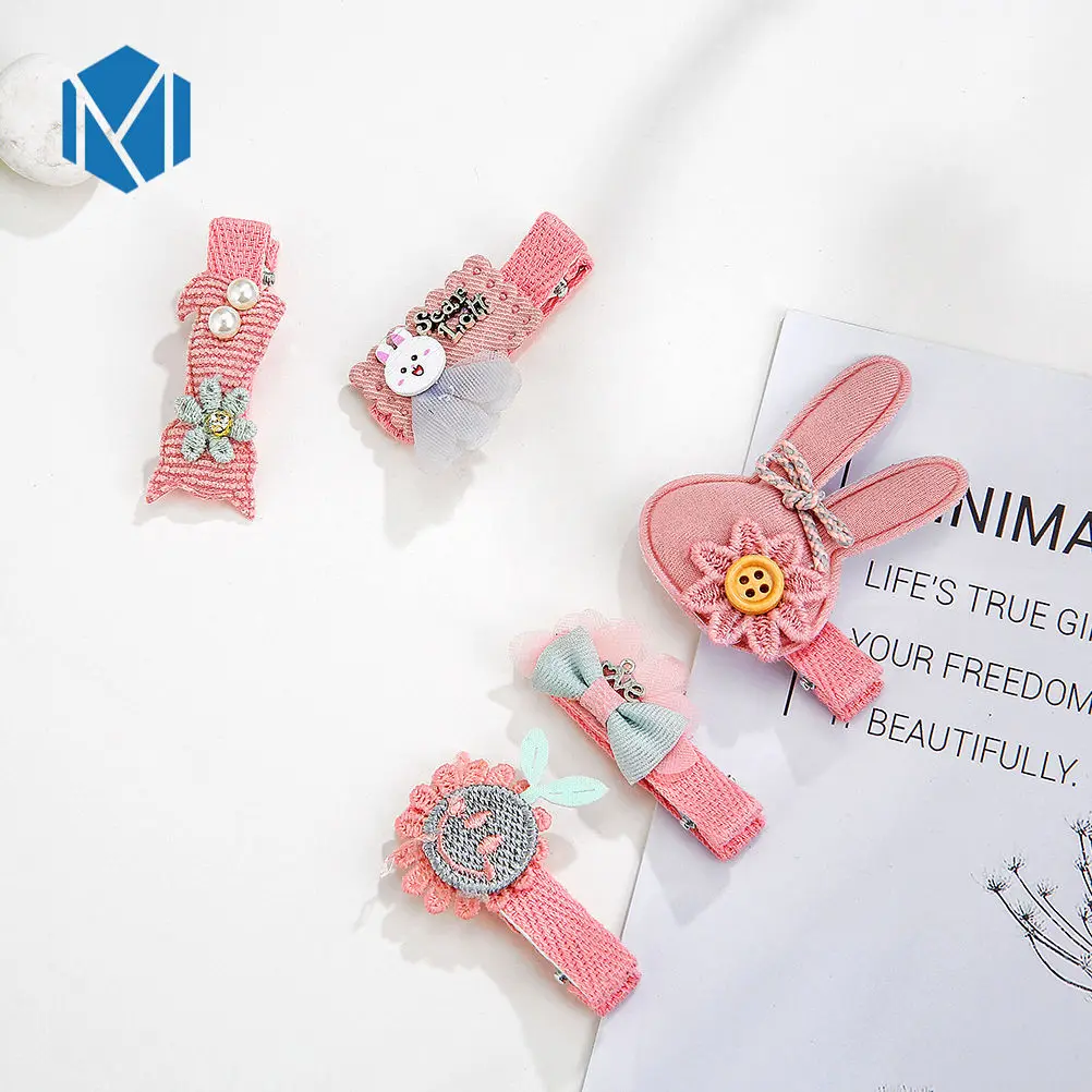 M MISM 1 комплект детской одежды заколки для девочек мультфильм заколки для волос с фигурками животных дети розовый милый лук заколки с коронами аксессуары для волос
