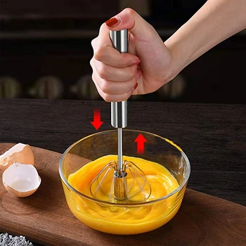 

Stainless Steel Mixer 12 Inch Egg Beater Manual Press Mixer Is Easy to Use Save a Lot of Energy Suitable for Kitchen