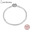 Hot Sale 100% Real  925Silver Bracelet Fit Original Design Beads Charms Bangle DIY Jewelry Making Gift For Women ► Photo 3/5
