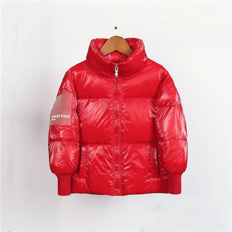 Детская белая куртка-пуховик От 4 до 13 лет для мальчиков и девочек теплое пальто модная детская верхняя одежда зимнее желтое однотонное пальто для мальчиков J145 - Цвет: J145-Red