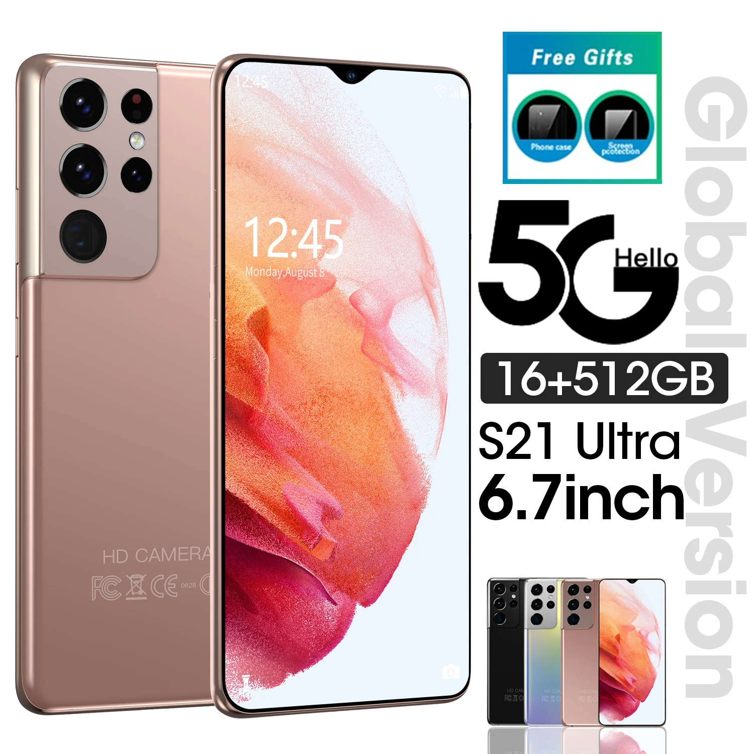Глобальная версия Galay S21 Ultra HD 4G/5G 16 Гб Оперативная память 512 ГБ Встроенная Dual Sim