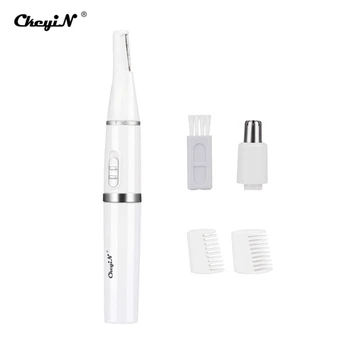 

CkeyiN 2 in 1Mini Portable Nose Eyebrow Hair Trimmer Battery Operated Nose Ear Hair Removal No Pain Face Care Shaving Razor