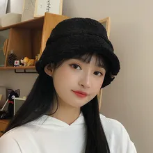 Милые универсальные опорный изолятор на ведро шляпа для Новинки для женщин Мода для милых девочек флисовые шапки для рыбаков Повседневное теплая милая шляпка, Кепки для девочек