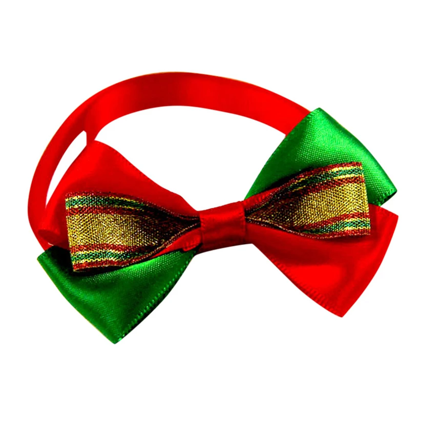 Transer 10pcs/lot Adjustable Christmas Pet Dog Bowties Cat Neck Ties Holidays Bow Tie Collar Groomings Pet Products 9107