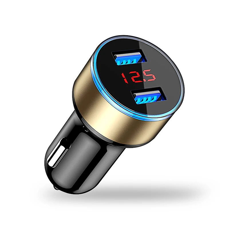 

3.1A Dual Usb Car Charger 12V-24V Car Lighter Socket Splitter Car USB Charger With Voltage Display For Huawei Xiaomi iphone