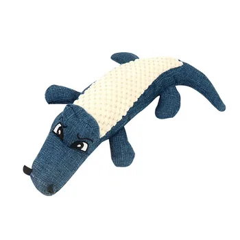 

Pet Toys Chew Squeaker Stuffed Animal Dog Vocal Crocodile Toy For Dogs Cat Linen Plush Toy For Pet Cleaning Teeth Supplies #Y5