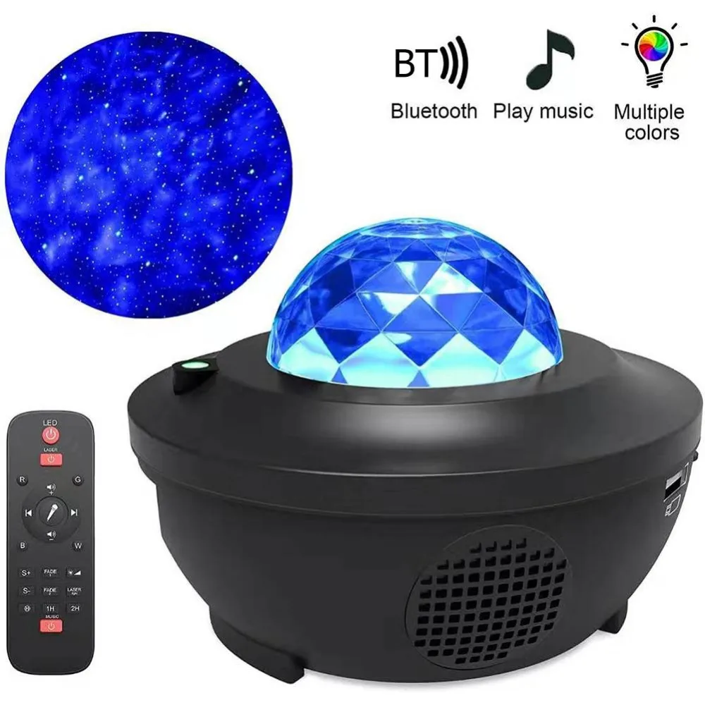 Projetor-lâmpada-LED-Star-Night-Light-Wave-Sky-Starry-Galaxy-Blueteeth-USB-Voice-Control-Music-Player