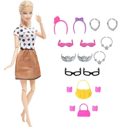 Fairy Tale Doll Dress Set with Assorted Accessories for Barbie Dolls - 14-Piece Collection (No.10)