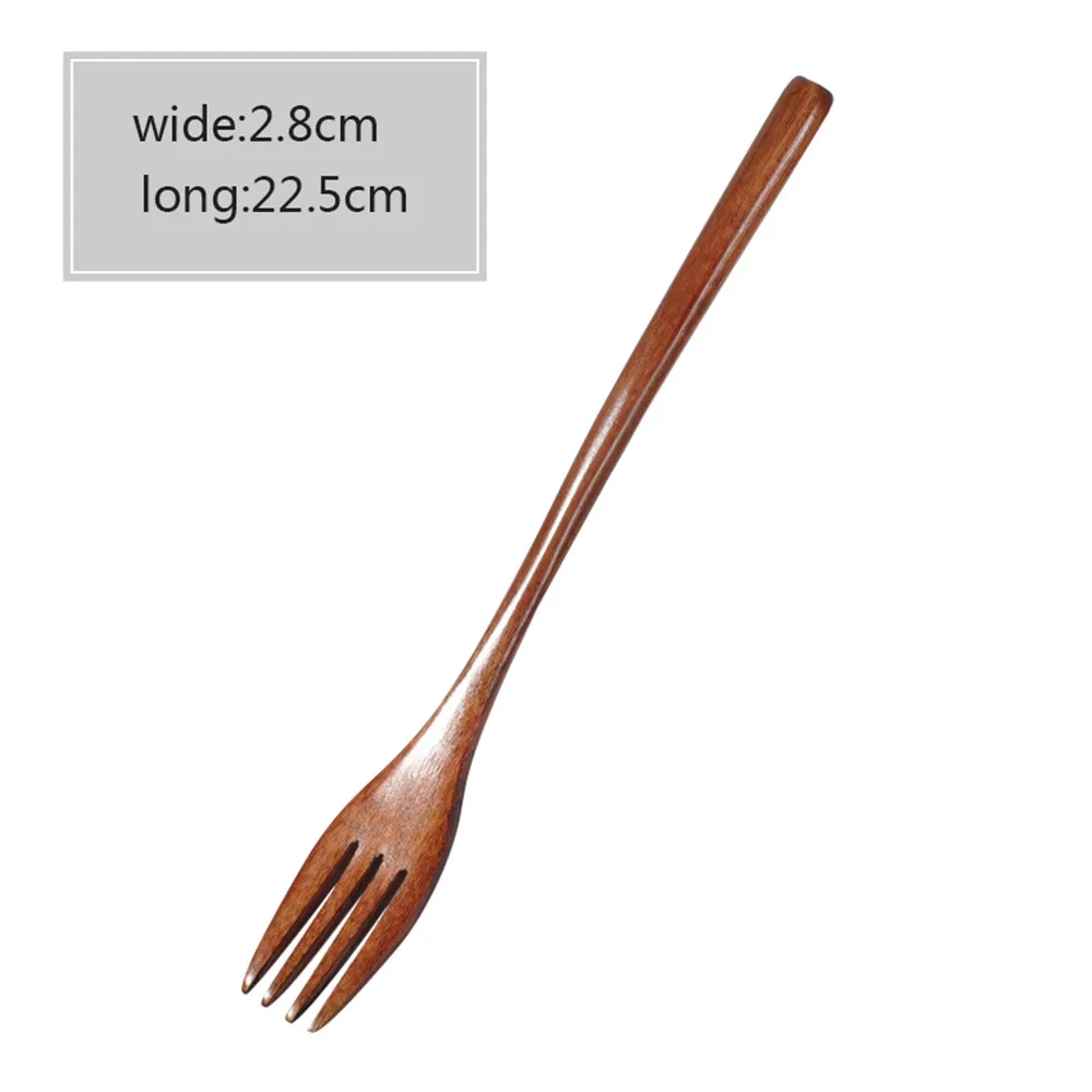 Wooden Spoon Fork Bamboo Kitchen Cooking Utensil Tools Soup-Teaspoon Tableware Portable Tableware fork for kitchen bar NEW