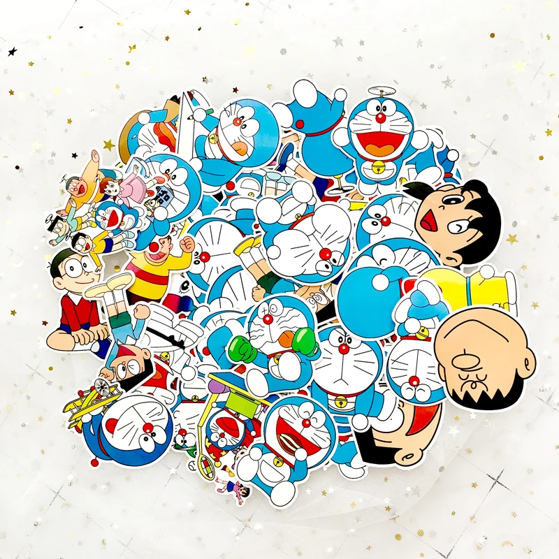 60 шт. японский классический Doraemon стикер s аниме для ноутбука мотоцикл скейтборд компьютер дневник стиральная наклейка для ноутбука