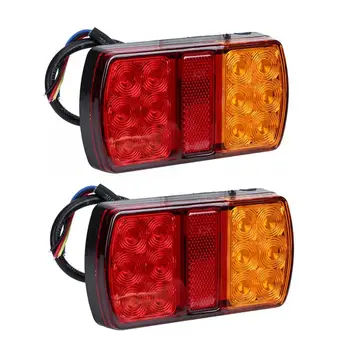 

2pcs 12 LEDs Turn Signal Light Dispatch Side Taillights for Truck RV Trailer Red Yellow Tail Lights