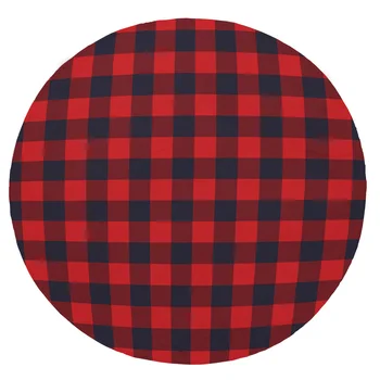 

Super Soft Plush Flannel Blanket Plaid Red Black Buffalo Check Blankets Round Throw Blanket for Beds