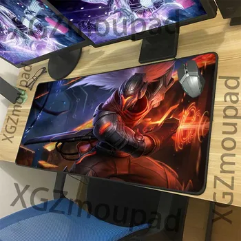 

XGZ Metal Warrior Custom Large Gaming Mouse Pad Black Lock Edge Computer Desk Mat Rubber Stripe Non-slip for Lol Dota Gamer Xxl