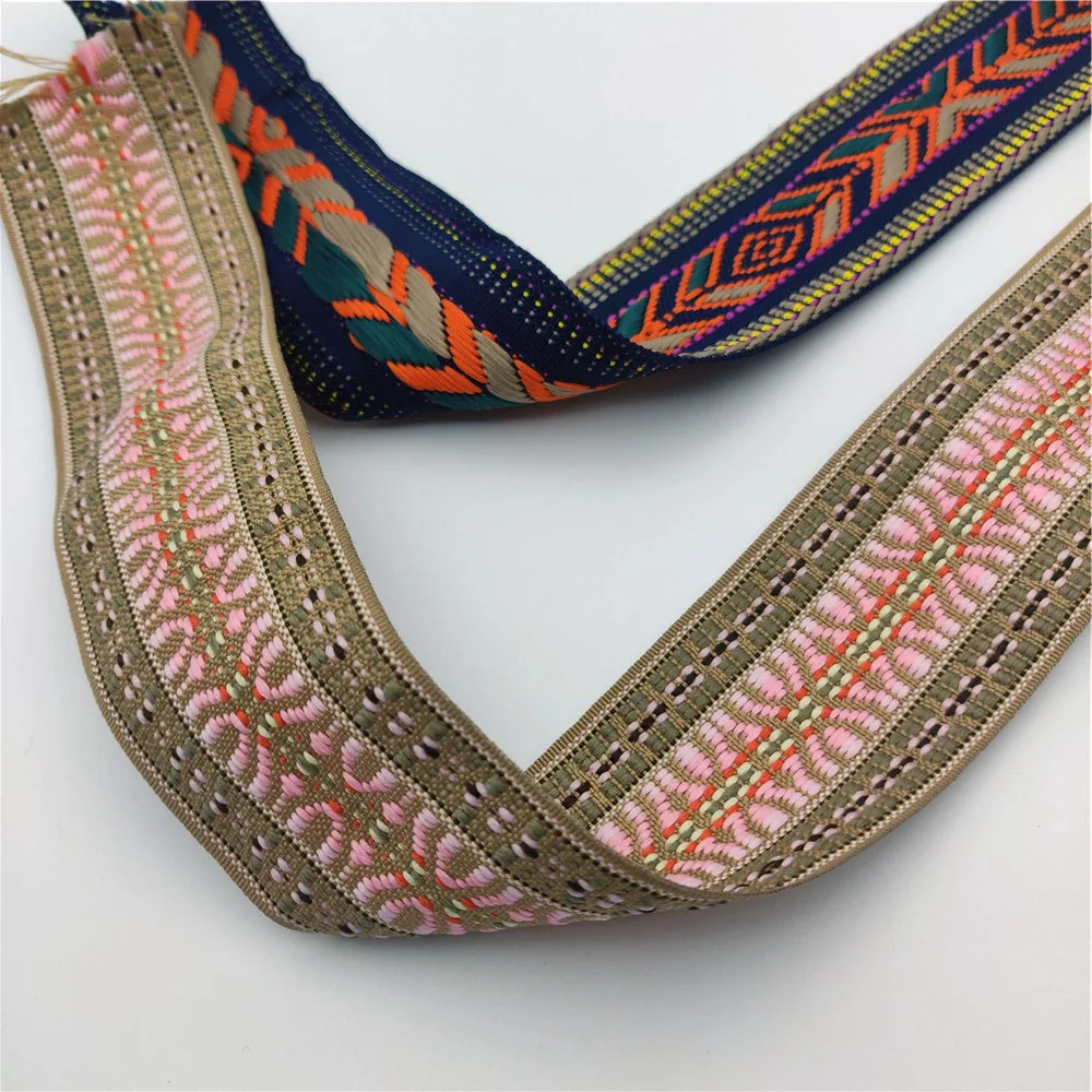 Luxurious 5cm Jacquard Embroidered Lace Fabric Ribbon for DIY Crafting and Fashion