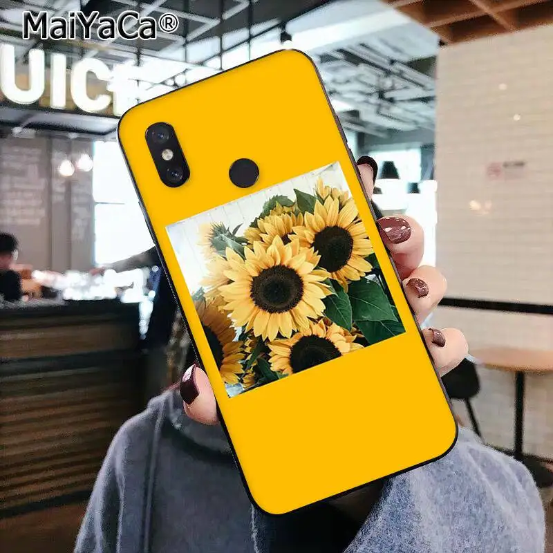 MaiYaCa красивые желтые цветы Подсолнух Собака Мягкий чехол для телефона Xiaomi 8 9 se 5X Redmi 6pro 6A 4X7 5plus note 5 7 6pro