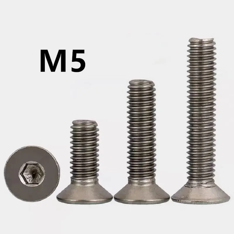 

10 шт. M5x8/10/12/15/16/20/25/30/45 мм GB70.3 титановые винты TA2/GR2 крепежные метрические титановые DIN7991 с потайной резьбой