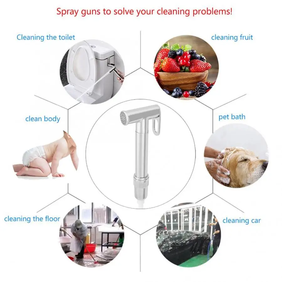 Sprayer Set Kit G1/2in Handheld Bidet Spray Head Set Toilet Bidet Sprayer Kit Home Bathroom Accessories Bidet Set