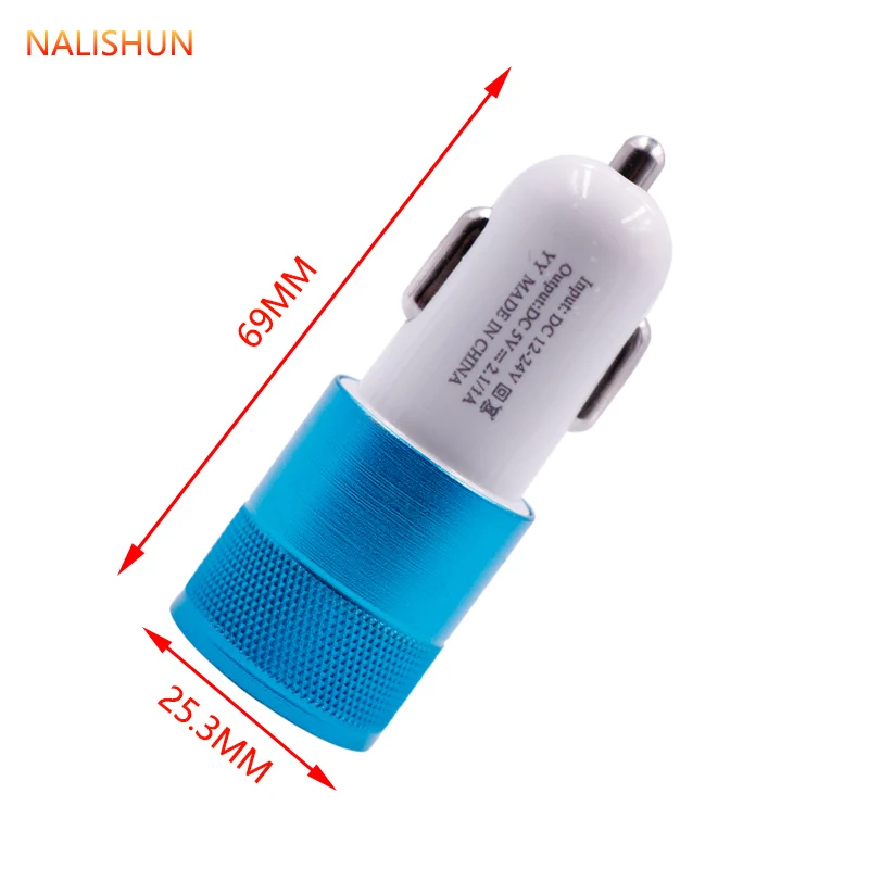 Двойной Переходник USB для зарядки в машине 3.1A смартфон/планшет автомобильное металлическое зарядное устройство
