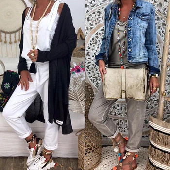 

1PC 2 Color Fashion Women's Dungaree Bib Cargo Pants Hip Hop Harem Pants Jumpsuit Romper Overalls Side Pocket Robe Femme