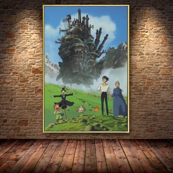 

Collection Howl's Moving Castle Miyazaki Japan Anime Canvas Oil Painting Poster Prints Art Wall Pictures Living Room Home Decor