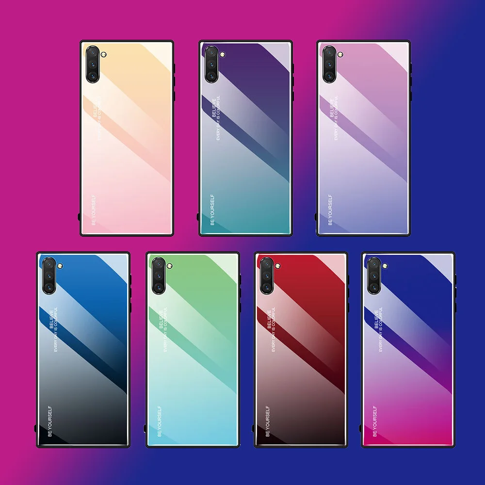 Чехол для Samsung Galaxy Note 10 мягкий силиконовый + градиентный чехол-накладка из