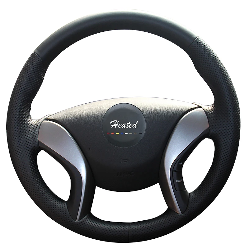 Steering Wheel Cover Nappa Leather Braiding Cover For Hyundai Elantra