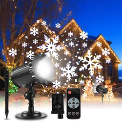 Lampe Laser de Projection de flocon de neige rotative de noël, Super brillante, pour mariage, vacances, intérieur et extérieur, décoration de paysage 