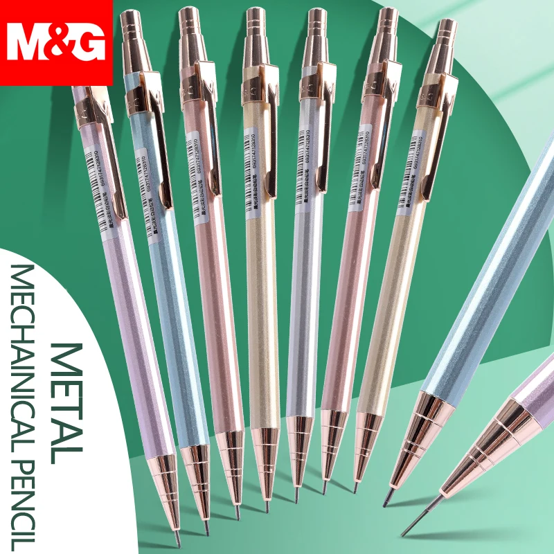 M&G New Colorful 0.5mm/0.7mm Full Mechanical Pencil Morandi Automatic Graph Pencil Creative Modeling Student Stationery Supplies