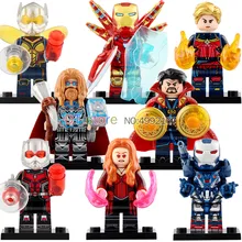 WM6063 строительные блоки Доктор Стрэндж игрушка Тор Железный человек военная машина Марвел Капитан ОСА Алая ведьма конструктор для детей Подарки